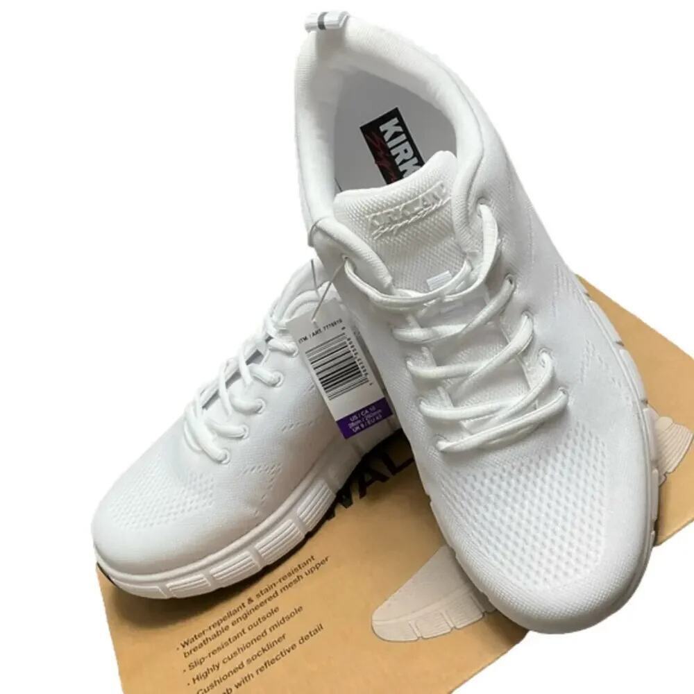 Kirkland Men's Sneaker Slip Comfort Walker White Size 10 NIB NEW